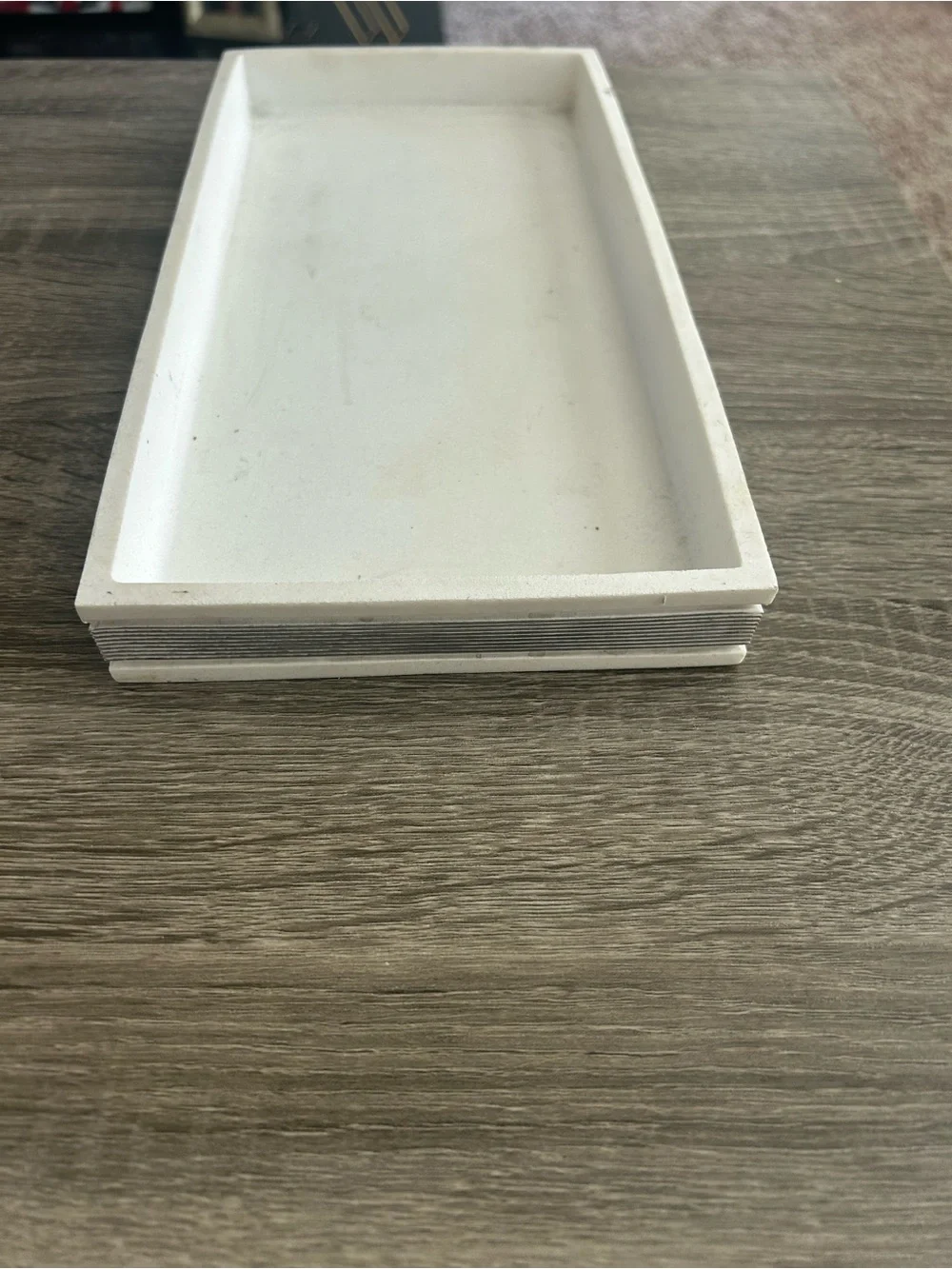 White Rectangular Decorative Tray - Home Bath